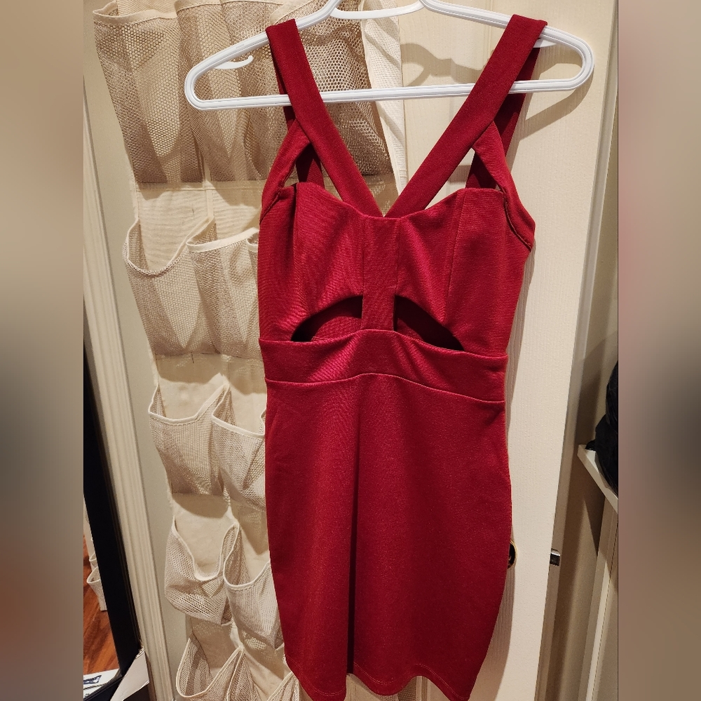 Tobi Red Cut Out Dress